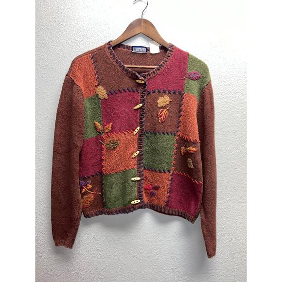Erika & Co. Sweaters - Vintage Erika & Co Sweater Fall Floral Toggle Button Earth Fairy Women Medium